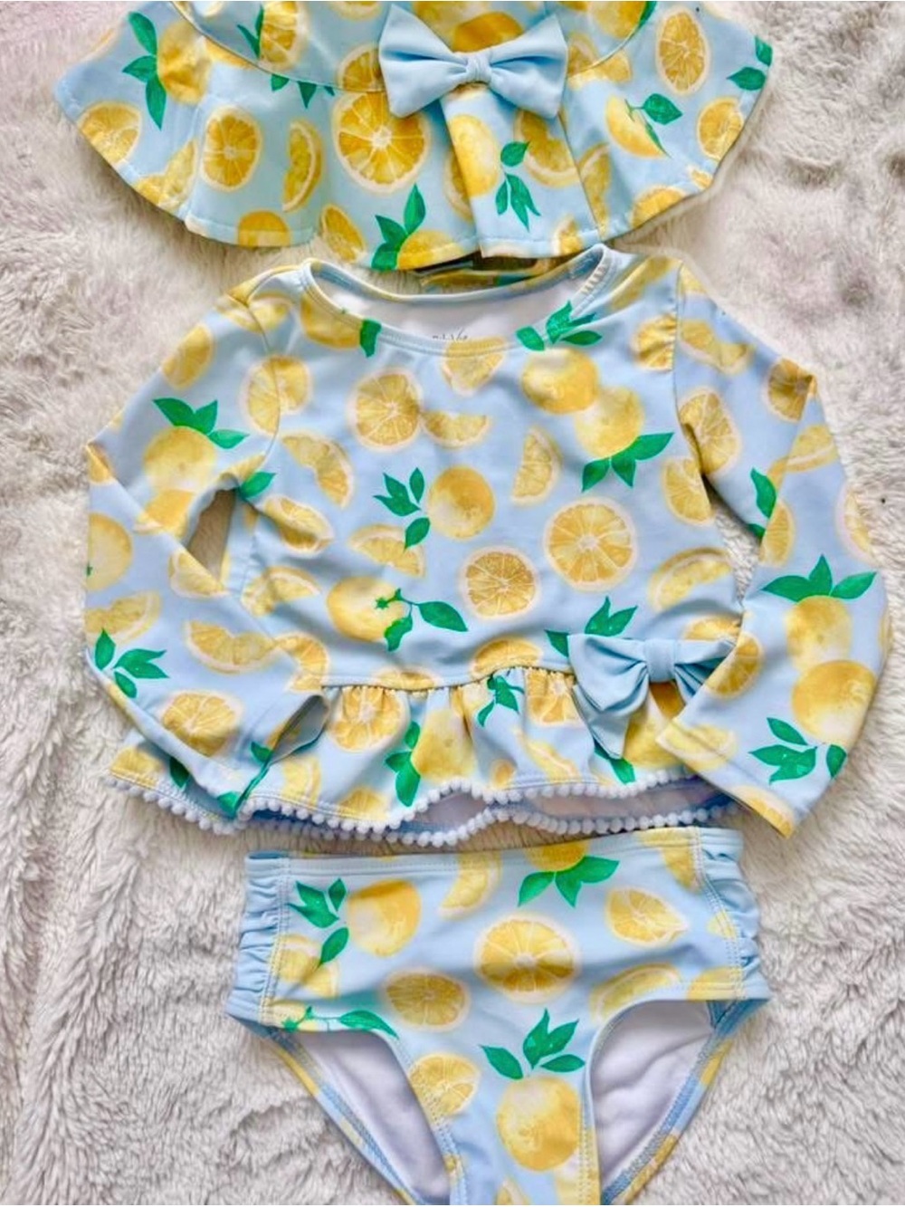 Lemon Swim Suit with hat 24mo